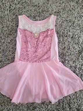 Pink Sequin Lace Dancewear Leotard Size 8 Aurora Style